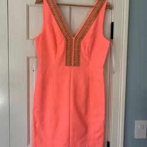 Beautiful Lilly Pulitzer Coral Elliott Shift Dress size 10 Great condition!!